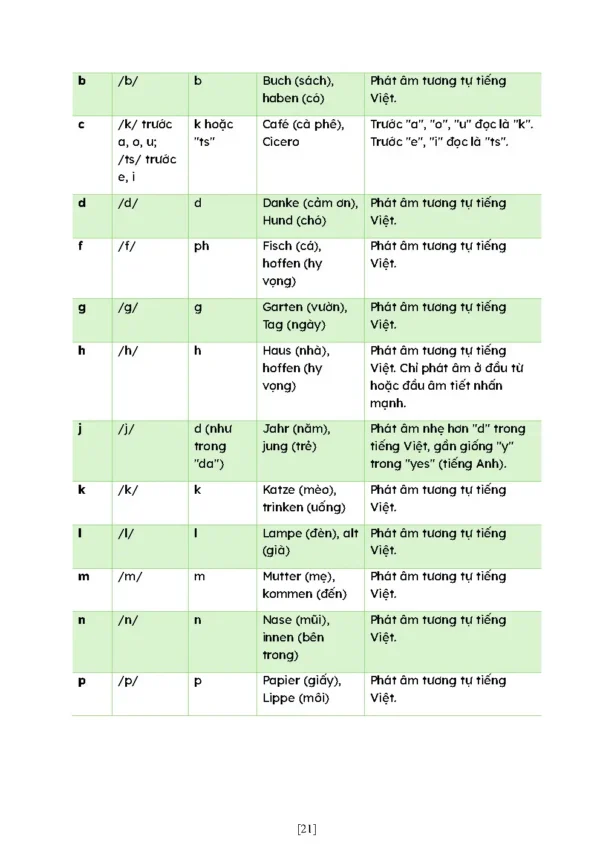 Grammatikseite aus Tiếng Đức Bậc Thầy A1