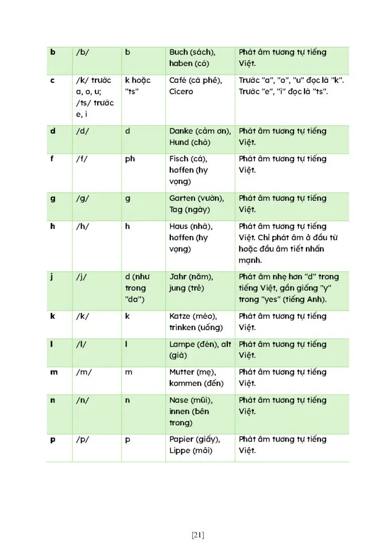 Grammar page from Tiếng Đức Bậc Thầy A1