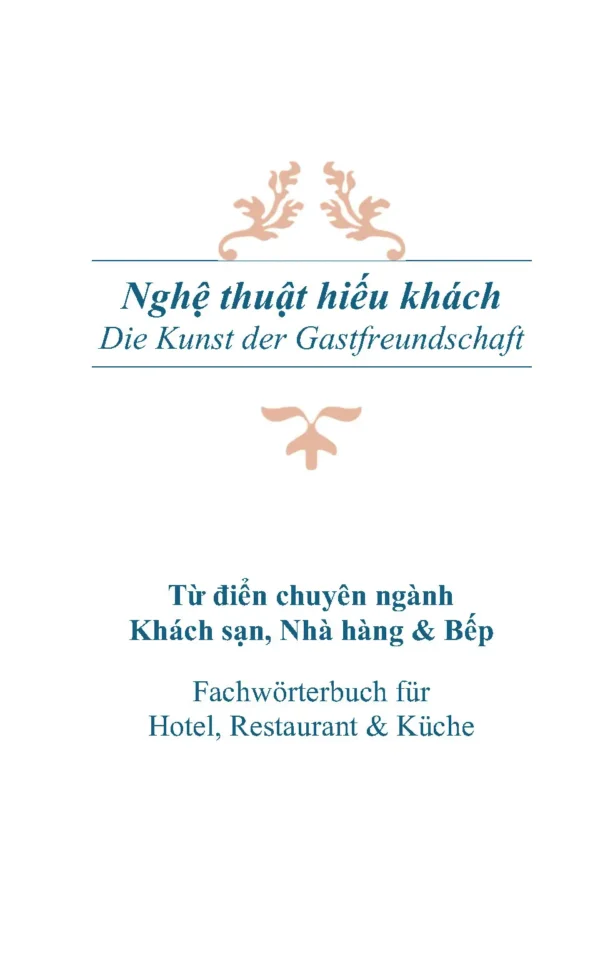 Bìa từ điển Nghệ thuật hiếu khách – Die Kunst der Gastfreundschaft